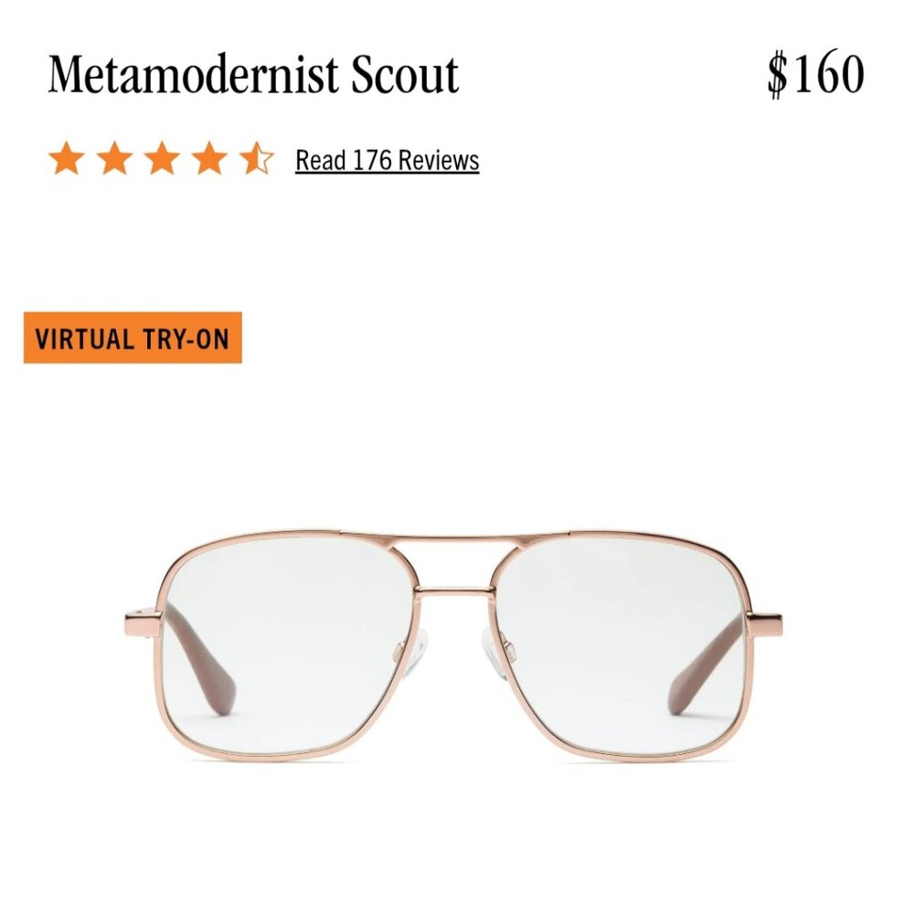 Caddis metamodernist scout gold aviator glasses - no rx - 0.00 lens power